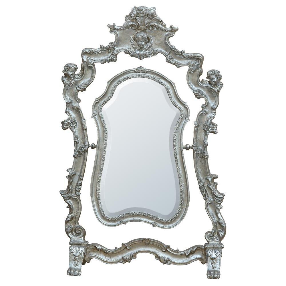 Silver Gilt Leaf Swing Bevelled Table Mirror C165-SL
