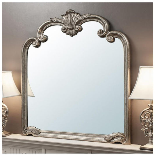 Palazzo Aged Silver Leaf Overmantle Mirror 5055299408537