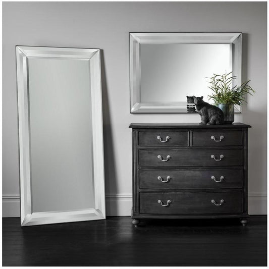 Modena Double Bevelled Silver Surround Wall Mirror 5055299422441