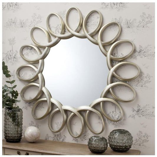 Auckley Silver Infinity Loop Round Wall Mirror 5055299468524