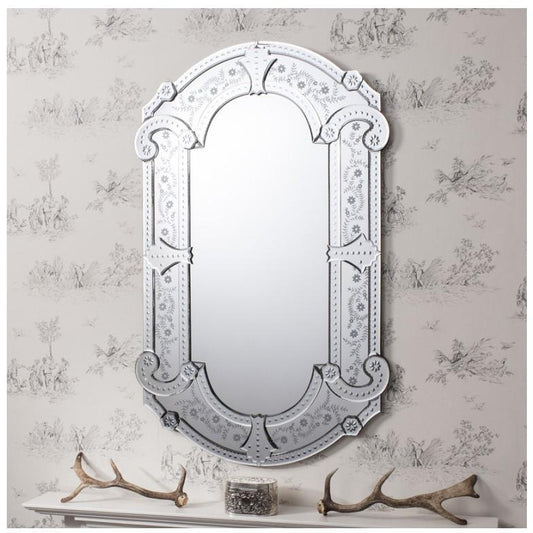 Amethyst Venetian Etched Wall Mirror 5055299468944