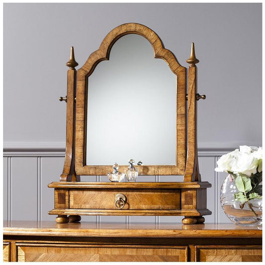 Spire Solid Ash Wood Walnut Dressing Table Mirror 5055299480090