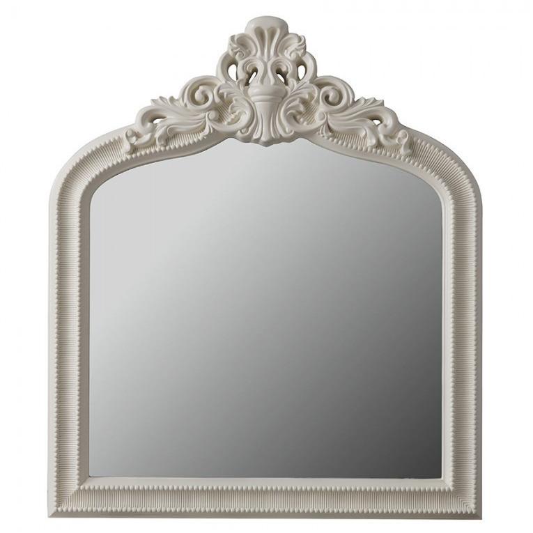 Josephine Crested Overmantel Mirror Cream 5055999201100