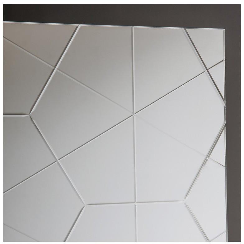 Esagono Geometric Hexagon Groove Cut Wall Mirror Close Up 5055999207355