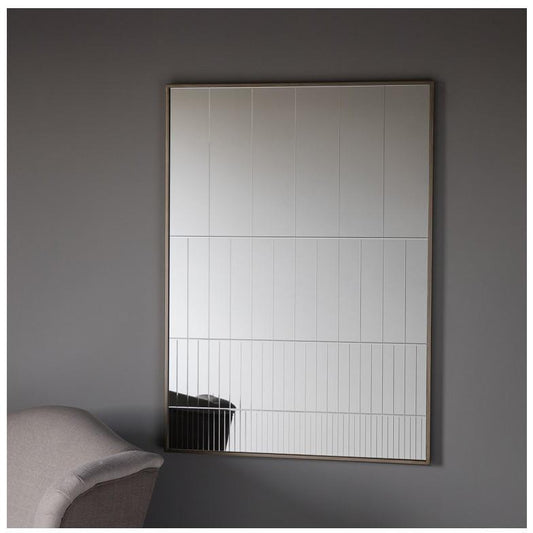 Strepen Groove Cut Detail Rectangle Wall Mirror 5055999207362