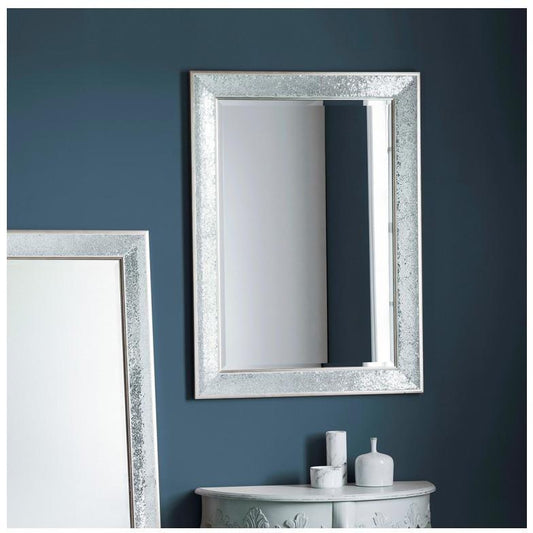 Chester Silver Crackle Glass Wall Mirror 5055999217255