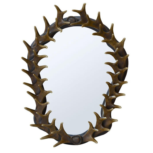 Brown Antler Frame With Oval Bevelled Wall Mirror 82129-BR-40-51