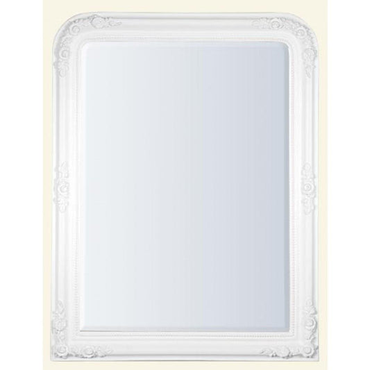 Louis Philippe White Clay Paint Bevelled Edge Mirror W90 x H115 cm CFT1902R-WH-87-103