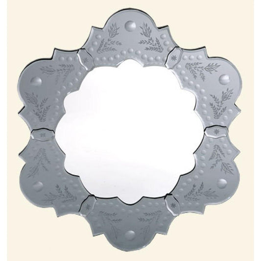 Vintage Venetian Silver Grey Petal Mirror GJ618-SG-65-59