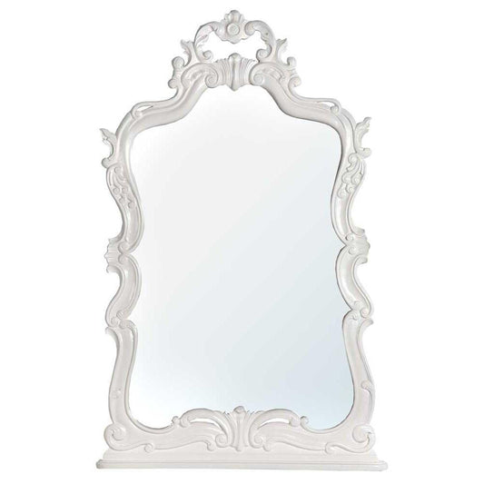 Belle Chambres Tono White Wooden Carved Overmantle Mirror J6006-TW