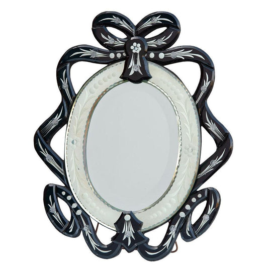 Venetian Black Ribbon Table Mirror PVM-GM013-BL-35-45