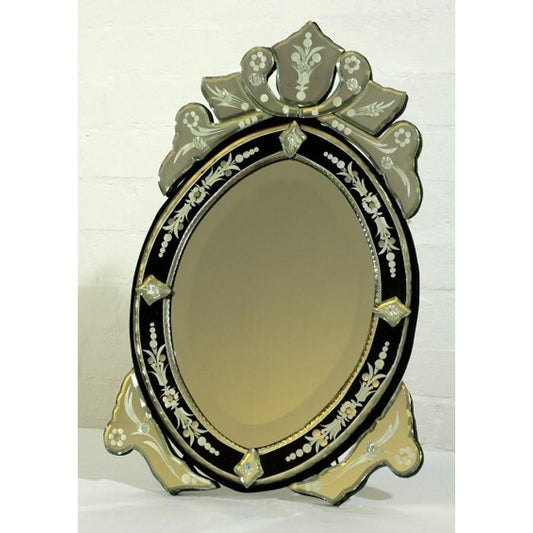 Venetian Table Mirror Oval Black PVM-GM5-BL-35-55