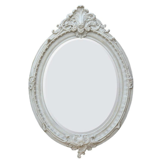 Antique French Style Marbeline Rococo Oval Bevelled Wall Mirror CFR006-MM-107-153