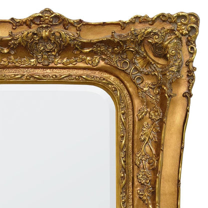 Rosetti Baroque Gold Gilt Leaf Tall Bevelled Mirror Close Up CFR020-GOX-180-89