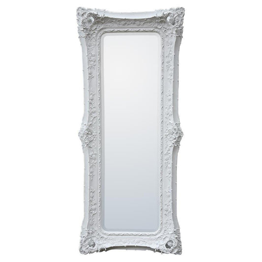 Rosetti Baroque White Floral Classic Bevelled Floor Mirror CFR020-WH-98-225