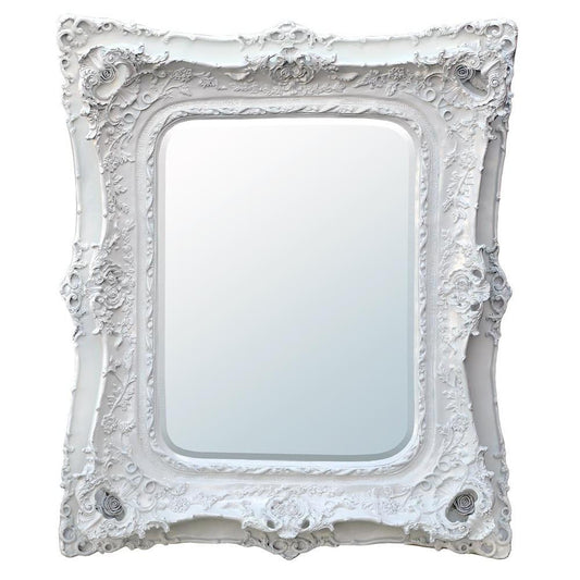 Rosetti Baroque White Clay Paint Elegant Bevelled Mirror CFR020-WHX-104-124