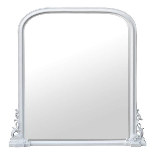 Georgiana White Clay Paint Georgian Style Bevelled Overmantle Mirror CFT599-WH-135-136