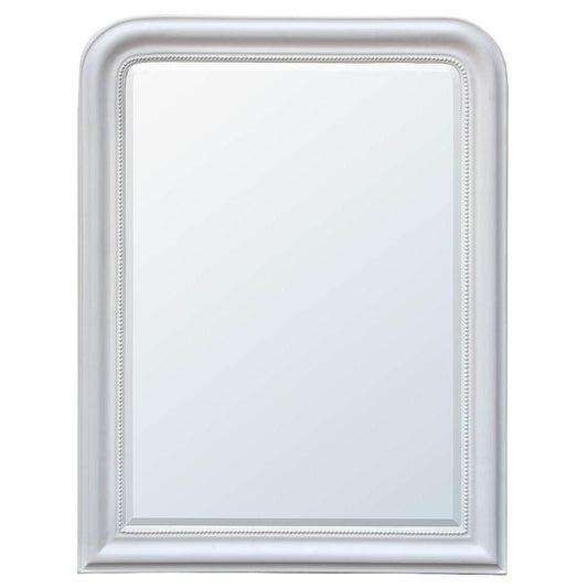 Louis Philippe White Clay Paint Bevelled Edge Mirror W88 x H114 cm CFT1901P-WH-88-114