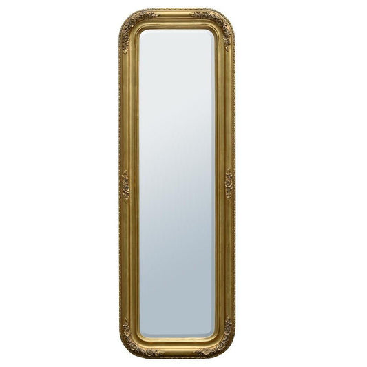 Louis Philippe French Gold Gilt Leaf Bevelled Mirror CFT1902R-GO-60-180