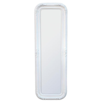 Louis Philippe White Gilt Leaf Bevelled Edge Mirror W60 x H180 cm CFT1902R-WH-60-180