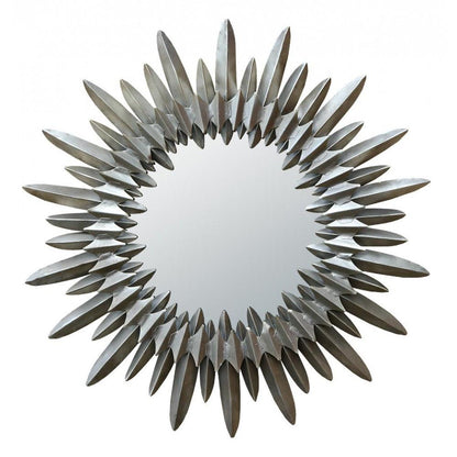 Silver Sunburst Metal Frame Mirror CMM074