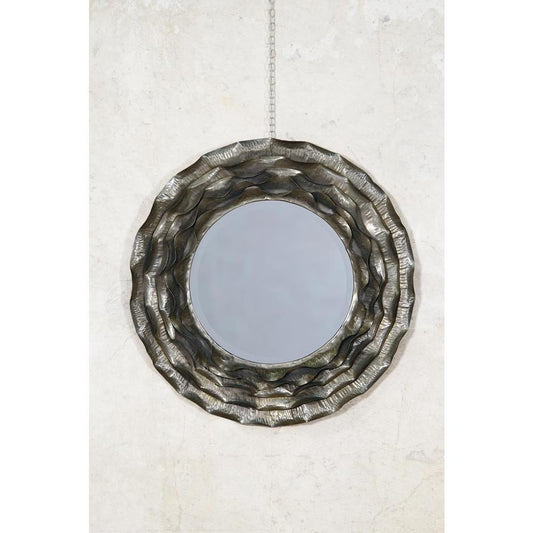 Dimensional Layered Metal Round Framed Wall Mirror CMM085