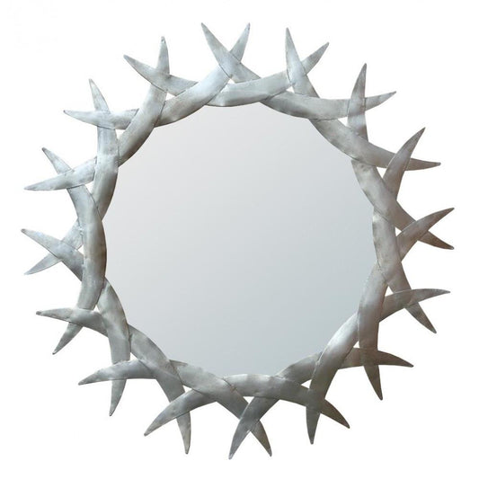 Neslo Metal Frame Silver Round Wall Mirror CMM109
