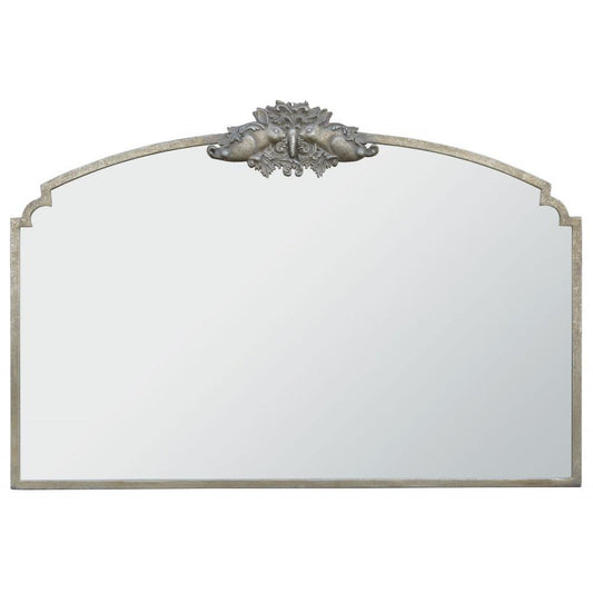 Woodland Crest Rabbit Overmantle Mirror in Silver CMM202-SL