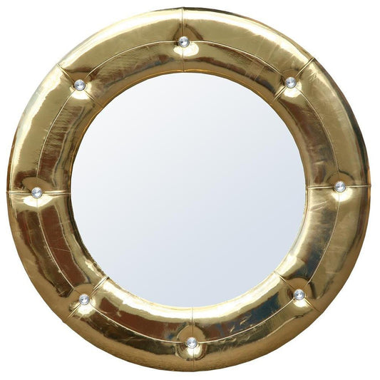 High Gloss Gold Round Wall Mirror DYL-1514-1
