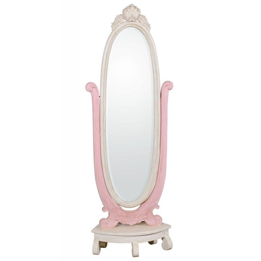 Isabella Pink and White Floor Standing Cheval Mirror 