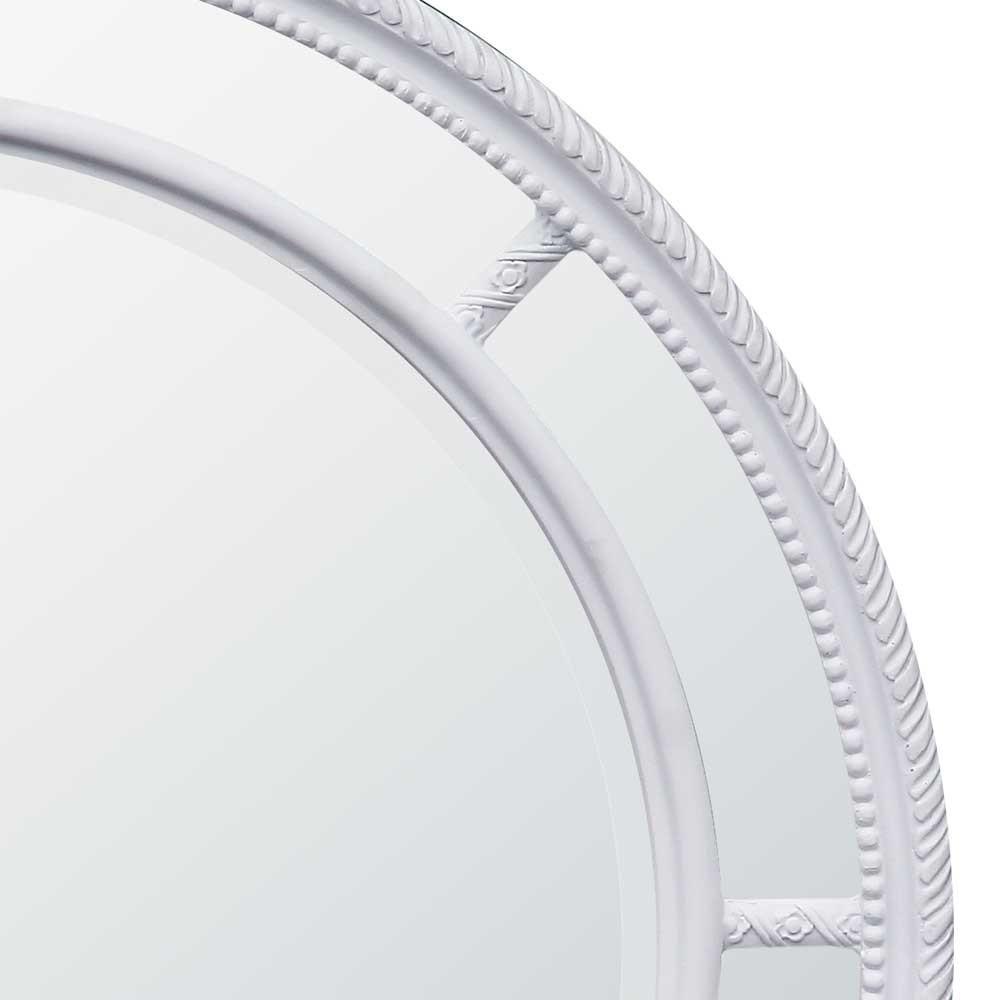White Circular Inlay Classical Bevelled Mirror Close Up LQT550-WH-110-110