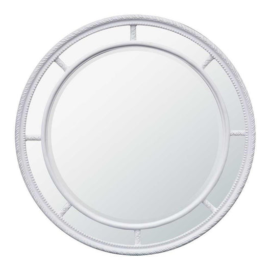 White Circular Inlay Classical Bevelled Mirror LQT550-WH-110-110