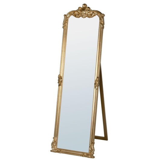 Gold Free Standing French Rocaille Style Cheval Mirror MIF-011-GO