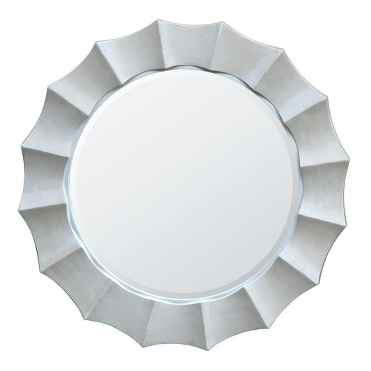 Antique White Sunburst Round Mirror MIR-003-AW