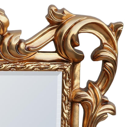 Baroque Gloss Gold Overmantle Mirror Close Up MIW-014-GO