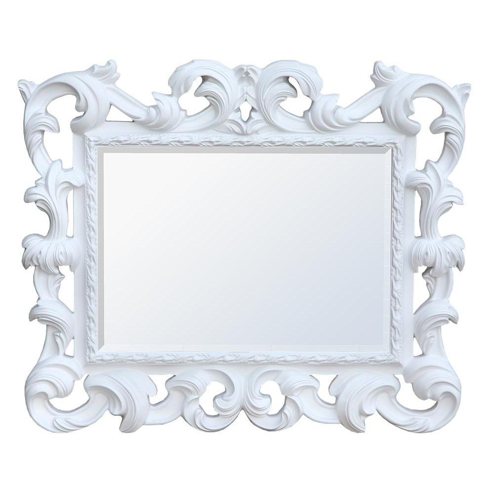 Baroque White Overmantle Mirror MIW-014-WH
