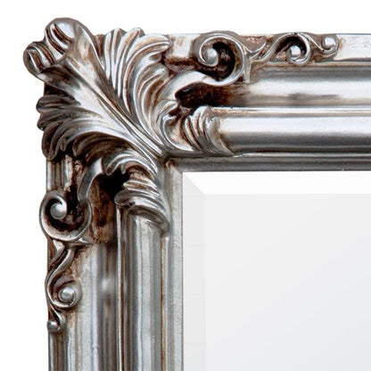 Silver Leaf Frame Mirror Close Up MIW-016-SL