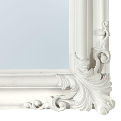 White Leaf Frame Mirror Close Up MIW-016-WH