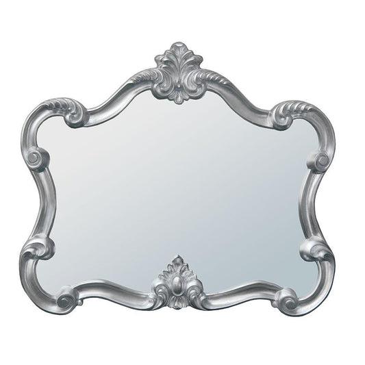Mireille Landscape Distressed Silver Overmantle Mirror MIW-022-SL