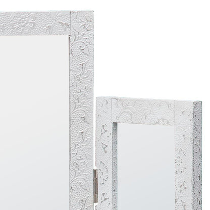 Chaandhi Kar White Silver Embossed Mirror Close Up R1-3050-300