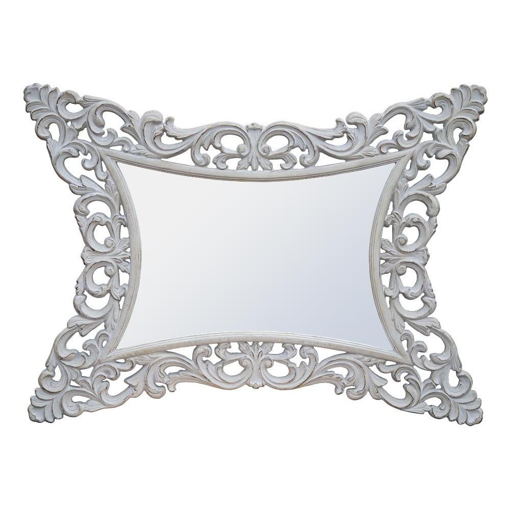 Boudoir Provence Antique White Mirror Horizontal TFM002-AW