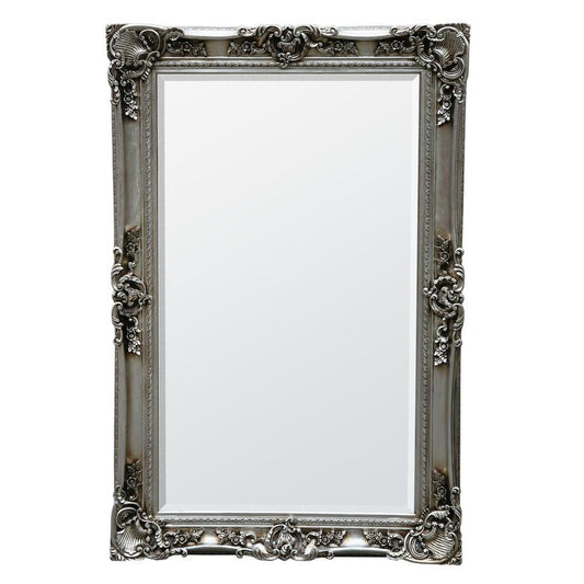 Decorative Silver Floor Standing Bevelled Mirror TS9101-SL-122-182